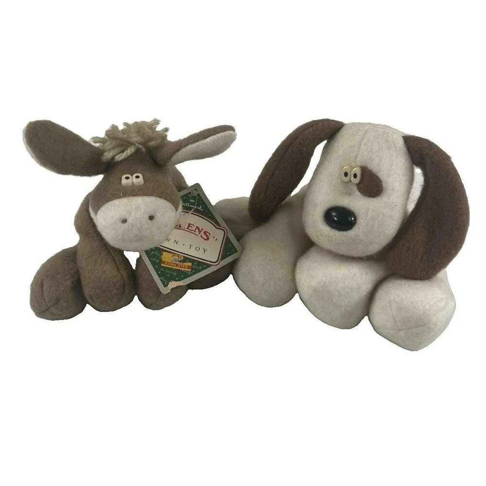 Lot of 2 Vtg Hallmark Floppy Friends 1980s Plush Stuffed Animal Dickens & Archie